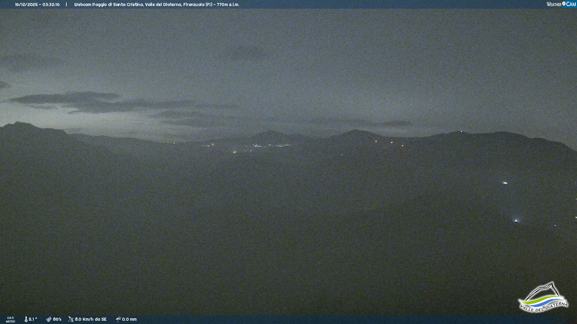 Preview delle webcam di PANORAMICA SUD-OVEST VALLE DEL DIATERNA SULLO SPARTIACQUE APPENNINO TOSCO-EMILIANO, PASSO DELLA FUTA